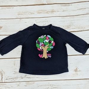 Baby Gap Navy Tree Long Sleeve T 0-3 Months